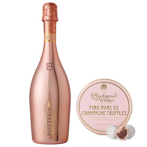 Bottega Rose Gold Prosecco and Charbonnel Pink Marc de Champagne Truffles - 5 Stars